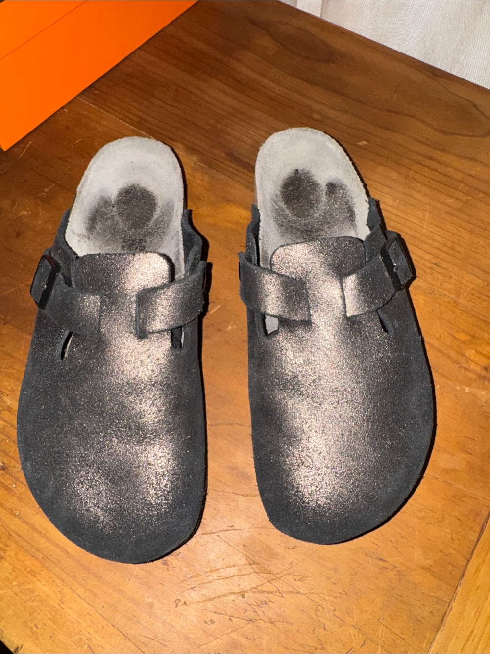 Birkenstock Black Metallic Slip-On Clog Mule